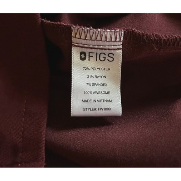 Figs Catarina Women's Burgundy Scrub Top Technical Collection Size XS - Picture 5 of 6